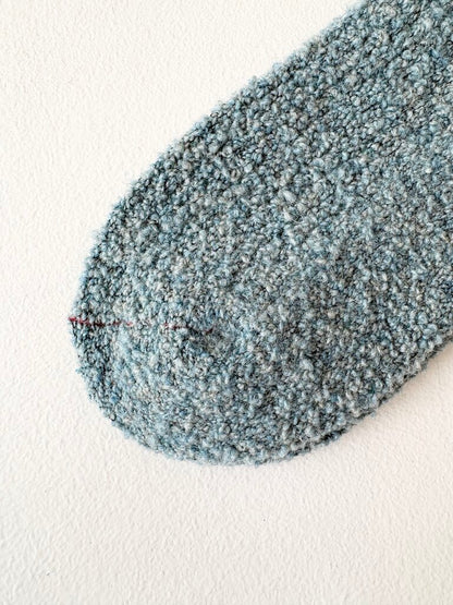 ROTOTO MERINO BOUCLE SOCKS IN LIGHT BLUE SIZE SMALL