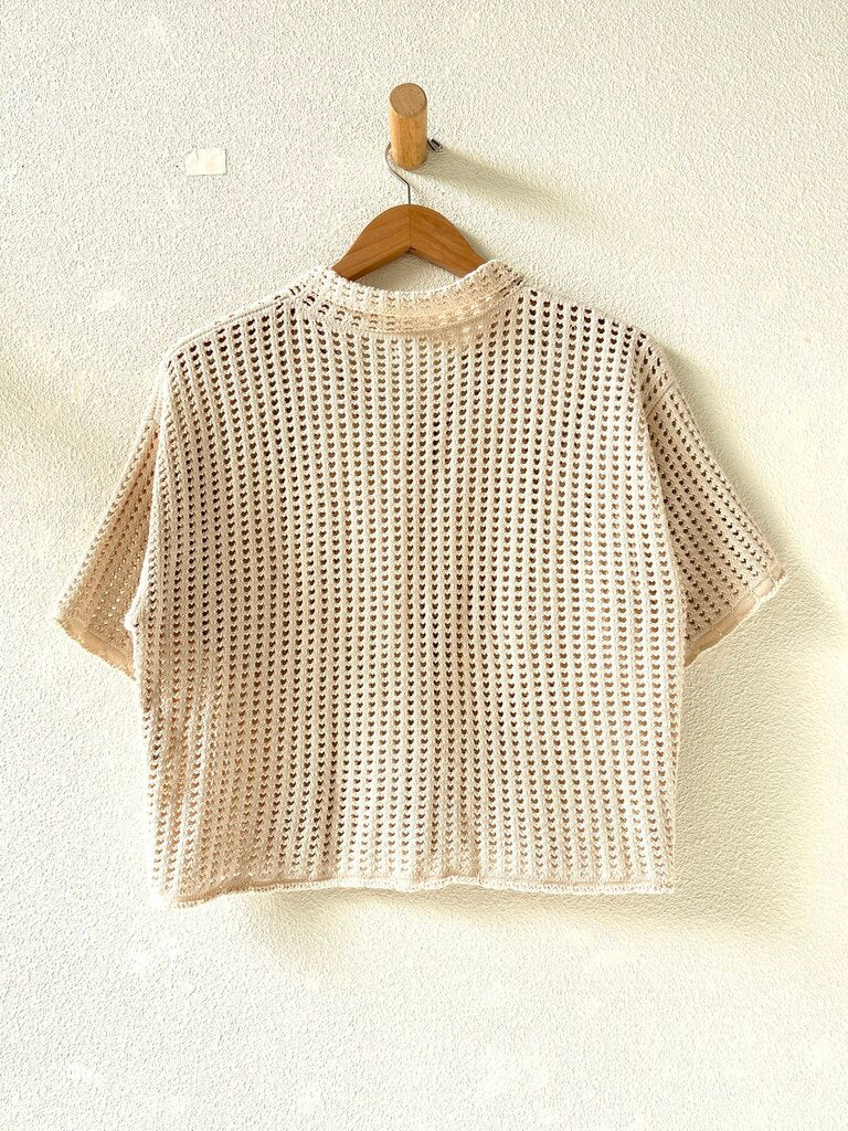 MICAELA GREG COTTON KNIT SHIRT SIZE SMALL