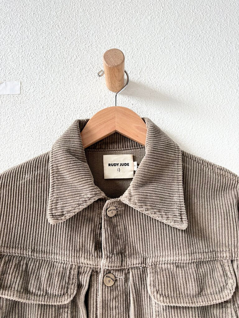 RUDY JUDE CORDUROY TRUCKER JACKET SIZE MEDIUM