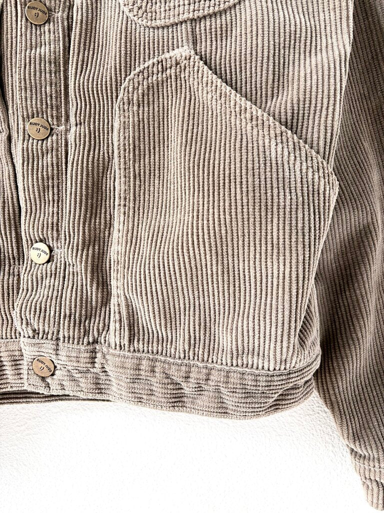 RUDY JUDE CORDUROY TRUCKER JACKET SIZE MEDIUM