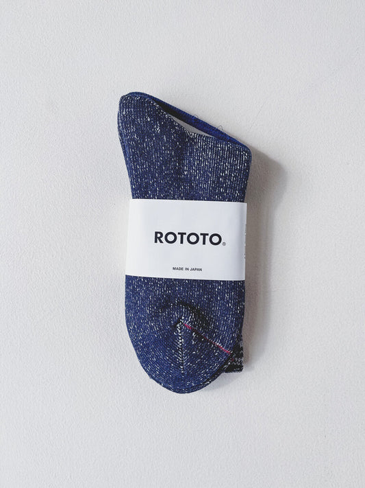 ROTOTO WASHI PILE CREW SOCKS IN NAVY SIZE SMALL