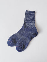 Load image into Gallery viewer, ROTOTO WASHI PILE CREW SOCKS IN NAVY SIZE SMALL
