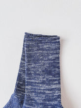 Load image into Gallery viewer, ROTOTO WASHI PILE CREW SOCKS IN NAVY SIZE MEDIUM
