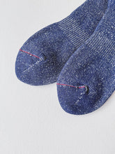 Load image into Gallery viewer, ROTOTO WASHI PILE CREW SOCKS IN NAVY SIZE MEDIUM
