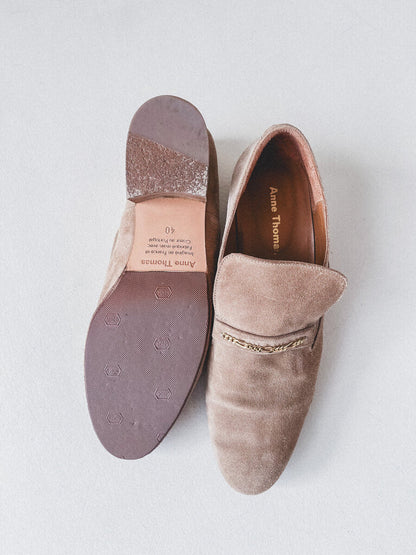 ANNE THOMAS 'MONTANA LOAFER' IN SAND SUEDE SIZE 40
